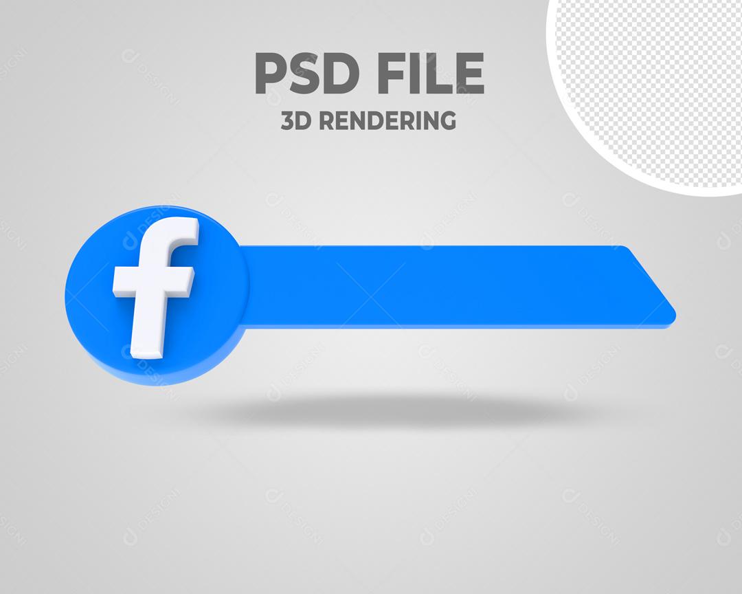 Tag do Facebook 3D Elemento Para Composição PSD