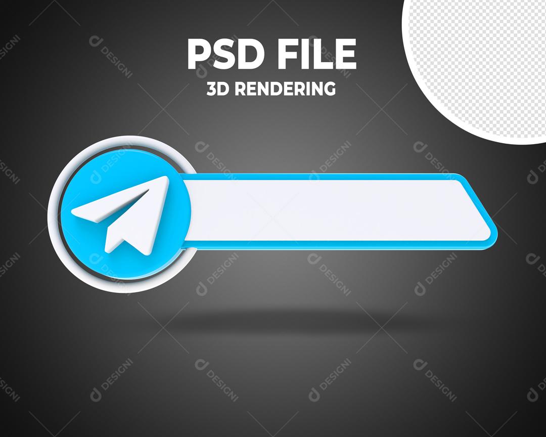 Telegram tag 3D Elemento Para Composição PSD