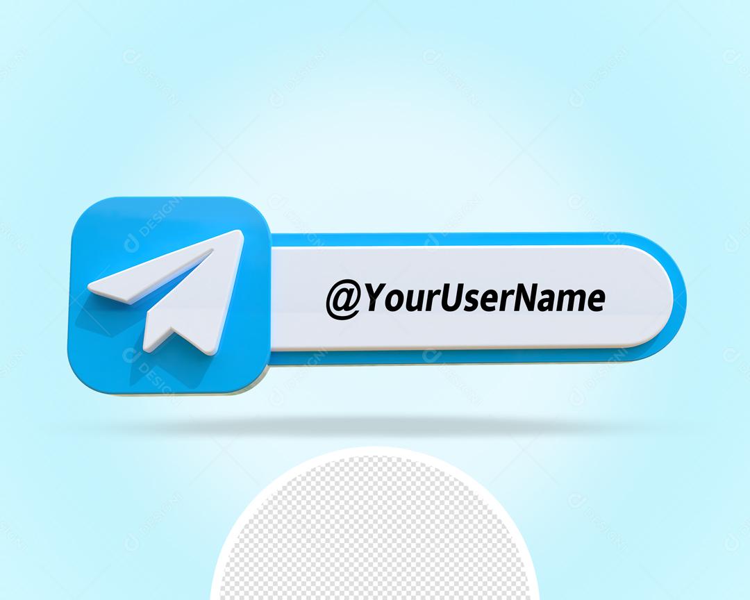 Tag do Telegram 3D Elemento Para Composição PSD