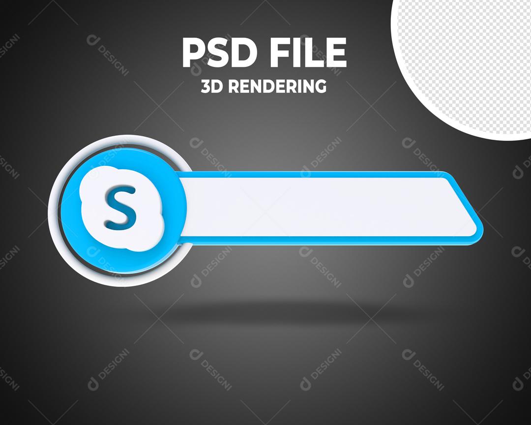 Tag Skype Elemento 3D Para Composição PSD