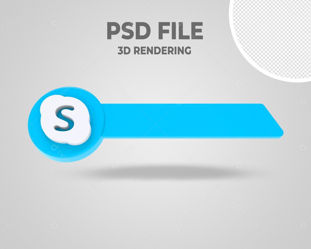 Tag do Skype 3D Elemento Para Composição PSD