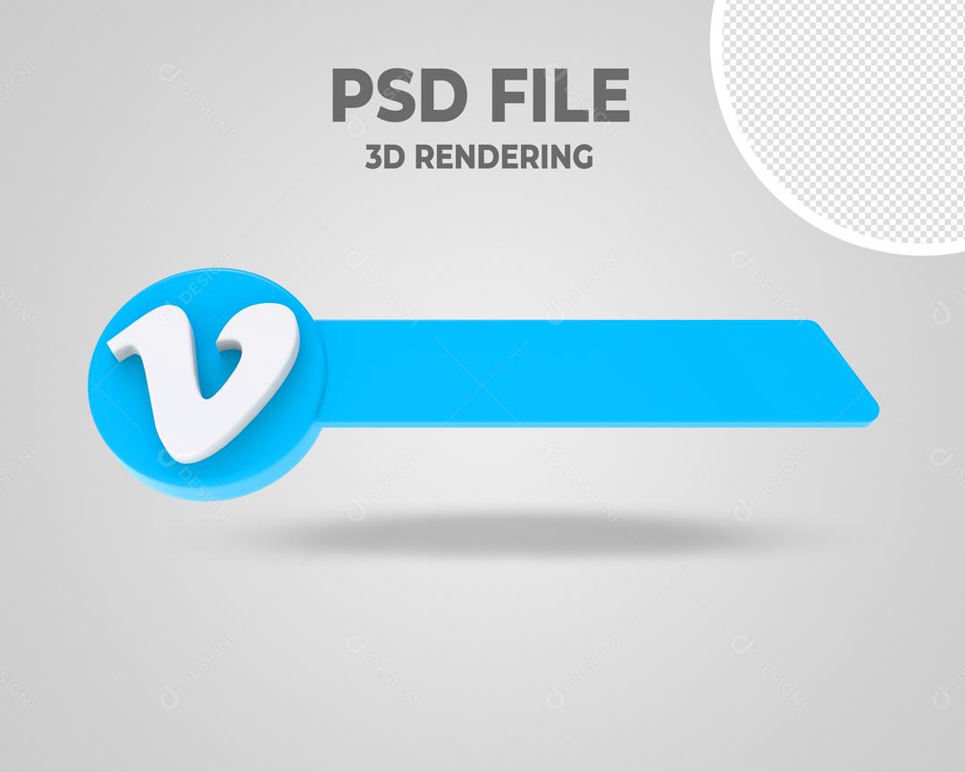 Tag do Vimeo 3D Elemento Para Composição PSD