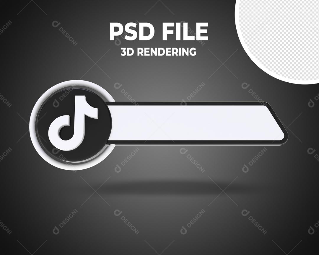 Tag do Tiktok 3D Elemento Para Composição PSD