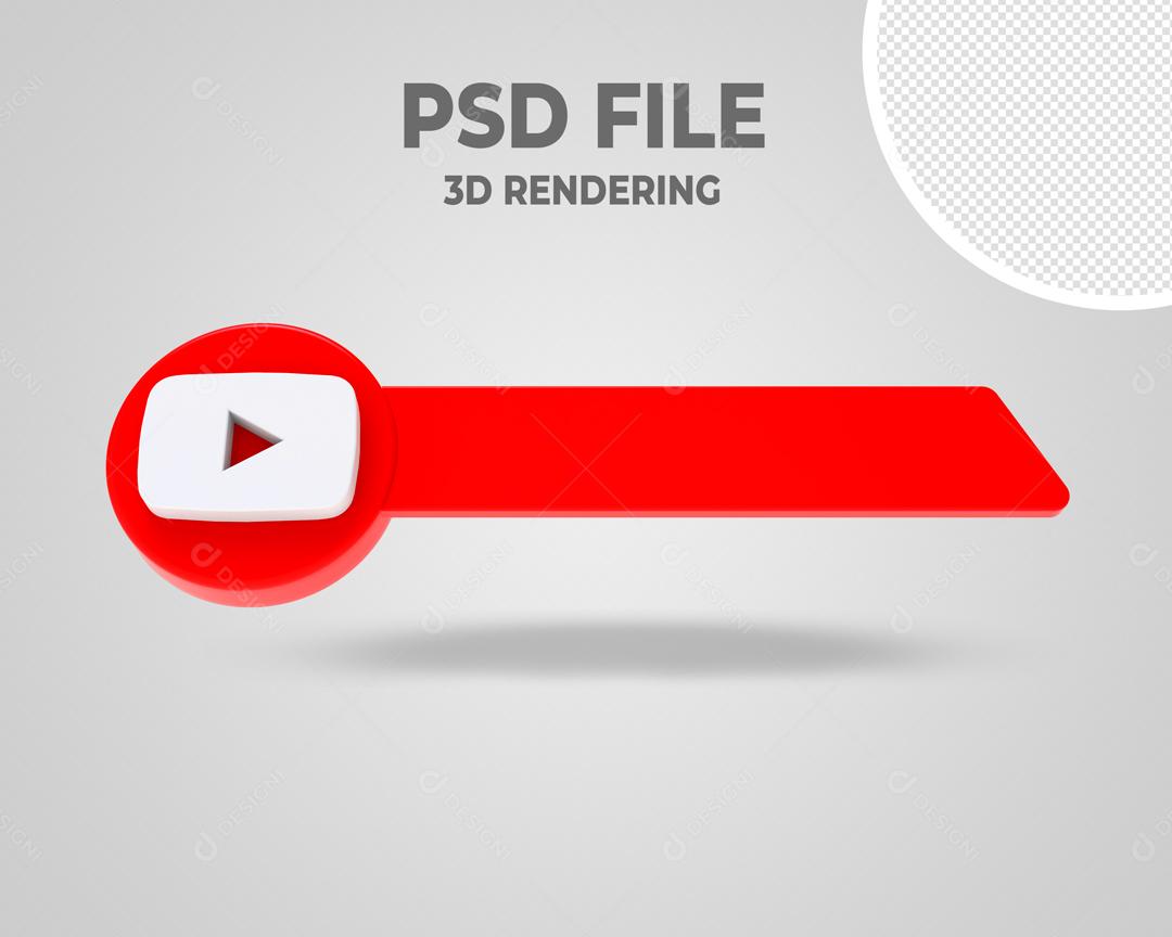 Tag Youtube Elemento 3D Para Composição PSD