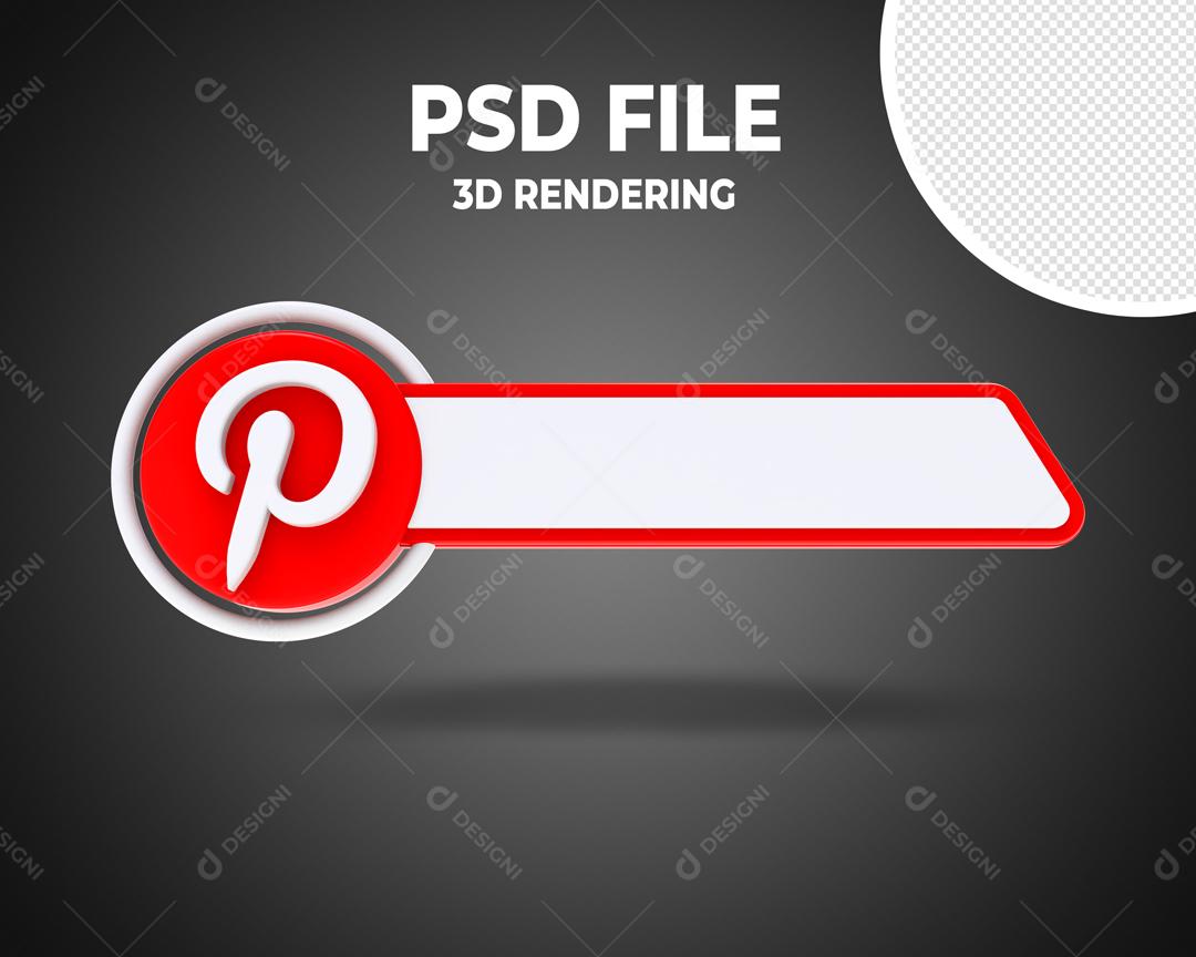 Tag Pinterest 3D Elemento Para Composição PSD