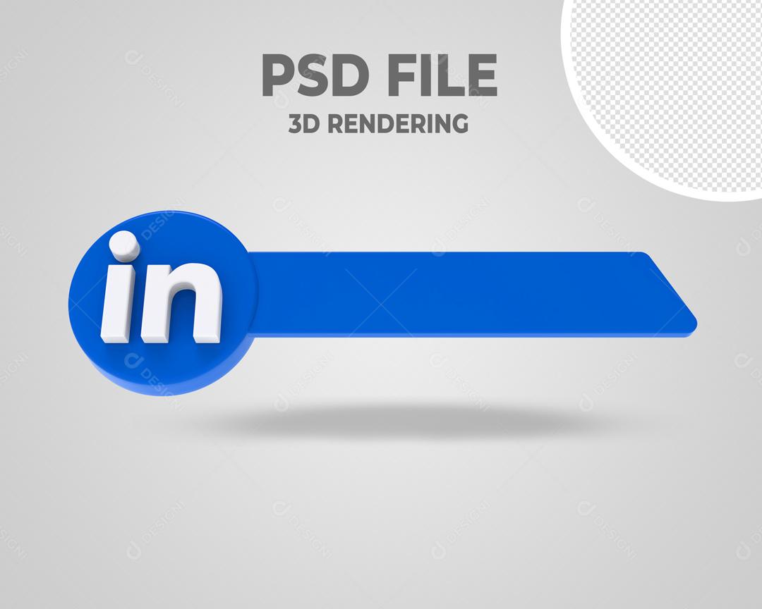 Linkedin 3D Elemento Para Composição PSD