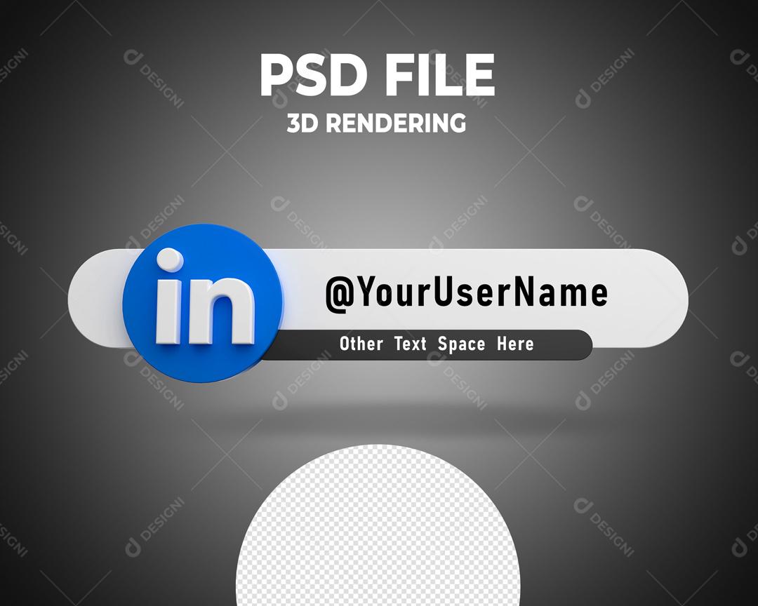 Tag Linkedin Elemento 3D Para Composição PSD