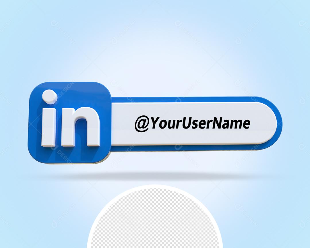 Tag do Linkedin 3D Elemento Para Composição PSD