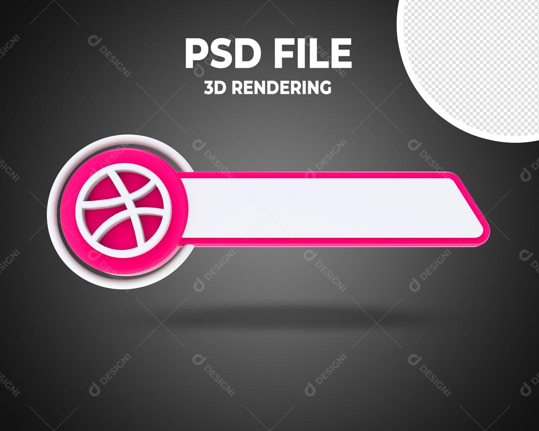 Tag do Dribbble 3D Elemento Para Composição PSD