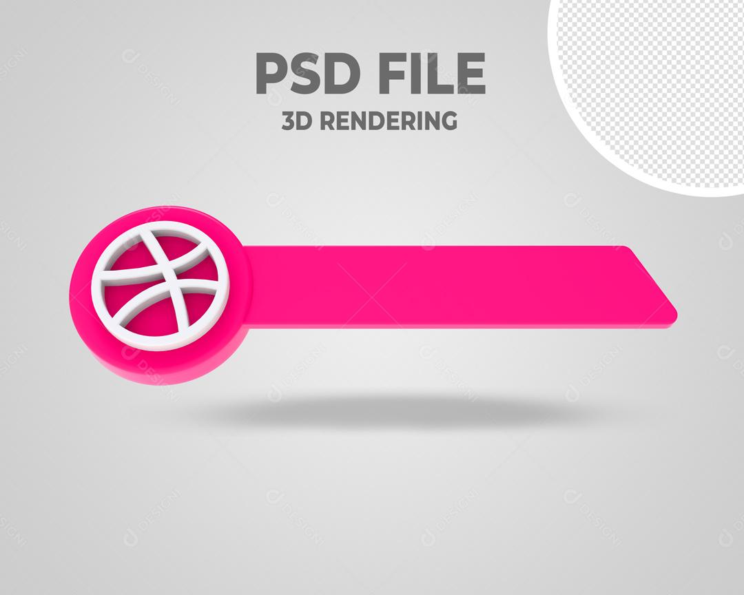 Tag Dribbble Elemento 3D Para Composição PSD
