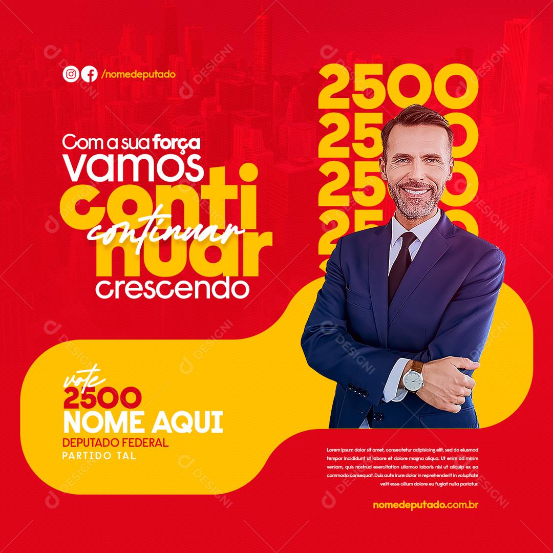 Social Media Com a Sua Força Vamos Política PSD Editável