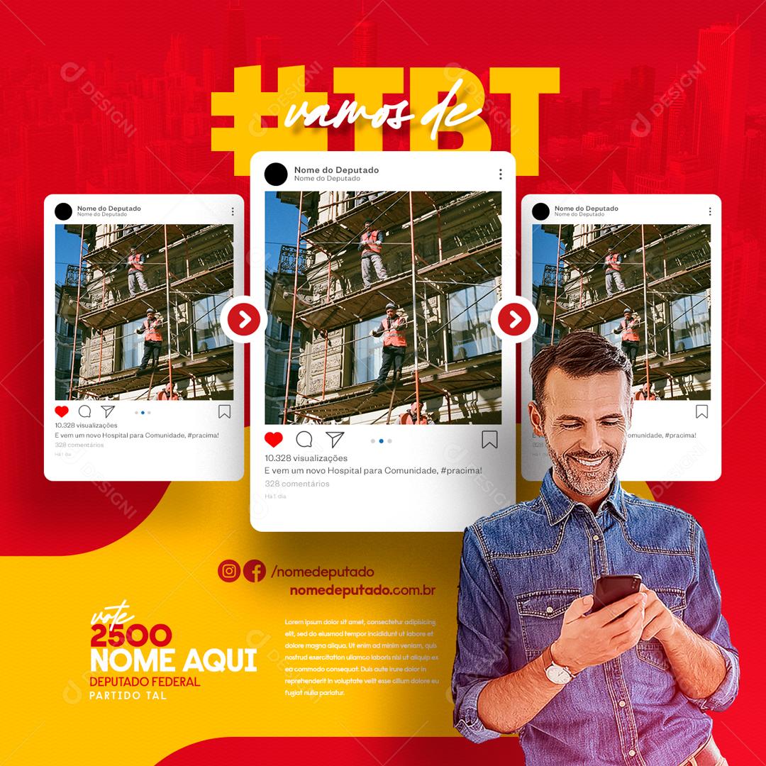 Social Media Vamos de TBT Política PSD Editável