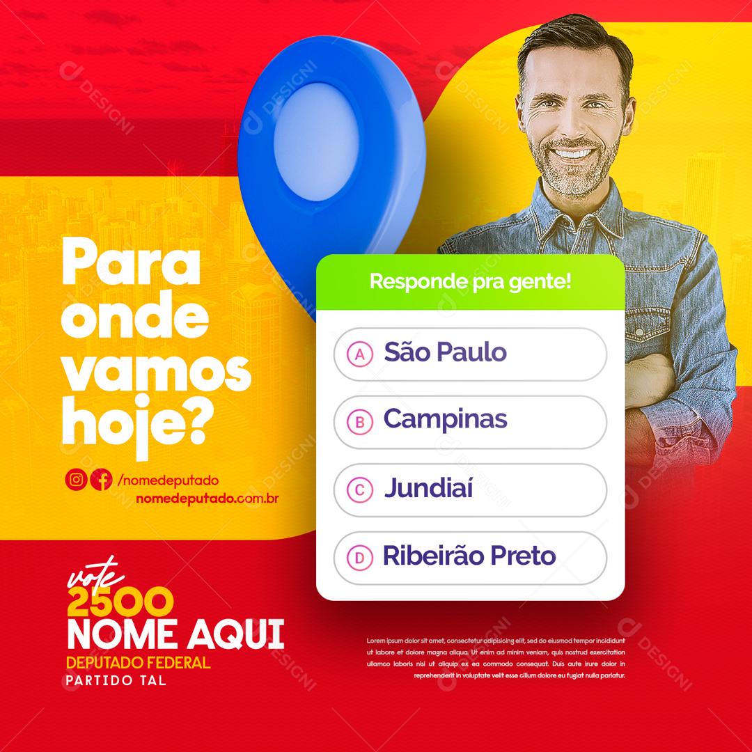 Social Media Para Onde Vamos Hoje Política PSD Editável