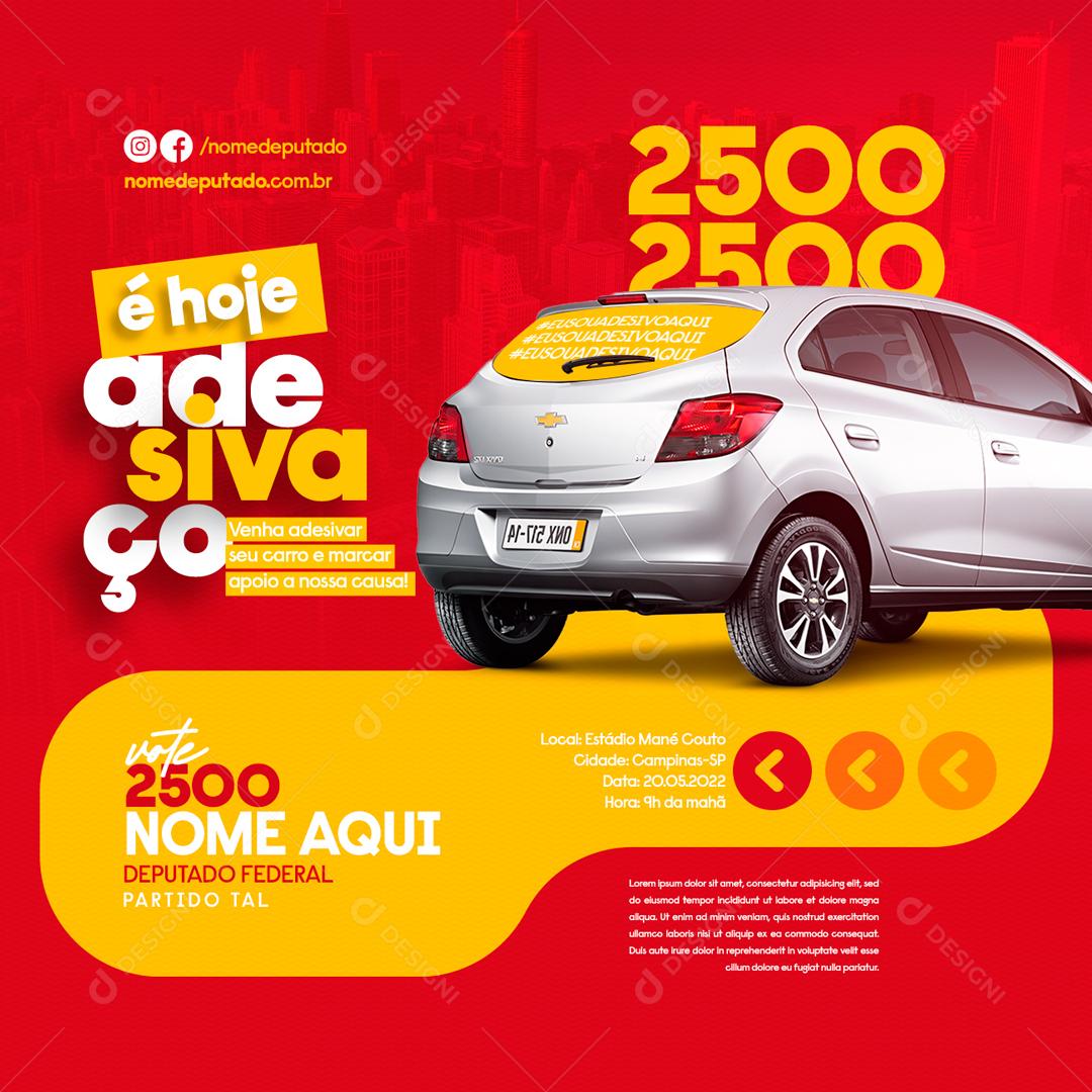 Social Media Venha Adesiva Seu Carro Política PSD Editável