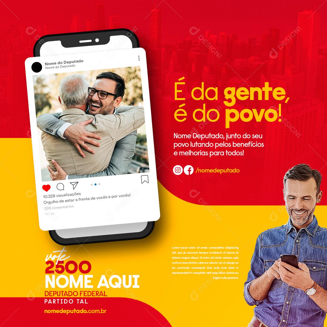 Social Media É da Gente é do Povo Dia Política PSD Editável