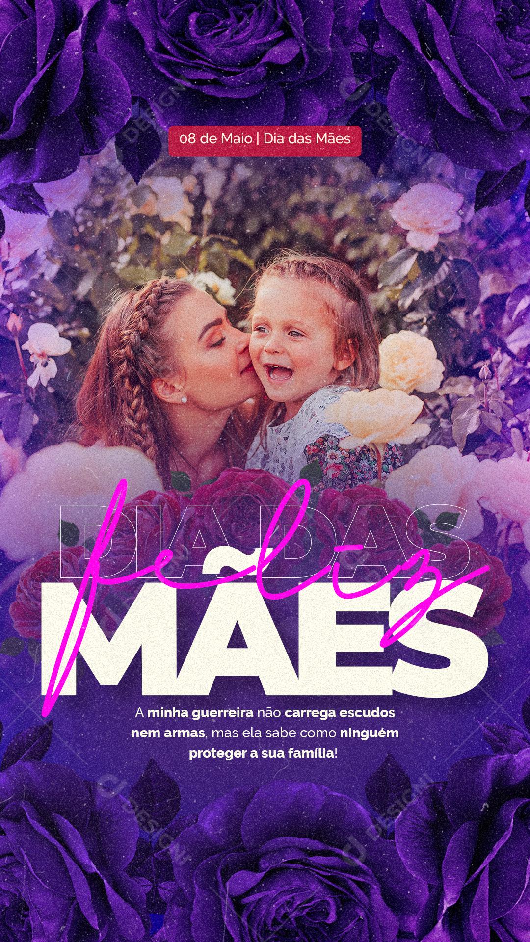 Social Media Story Feliz Dia Das Mães A Minha Guerreira PSD Editável