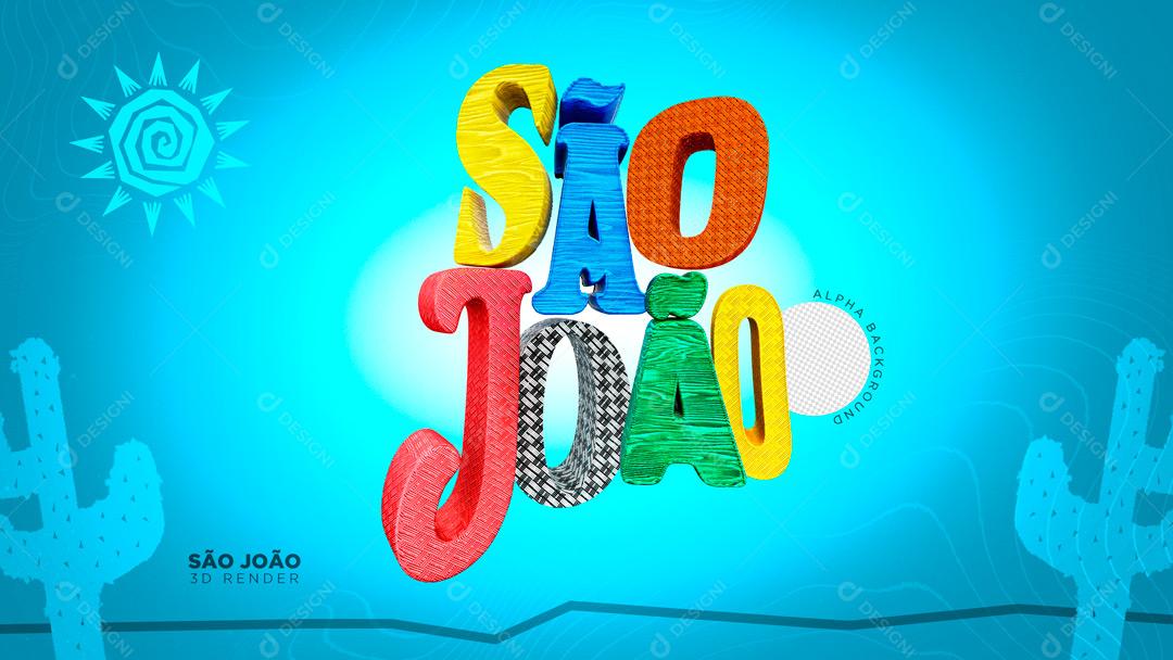 Selo 3D Para Composição São João PSD Editável