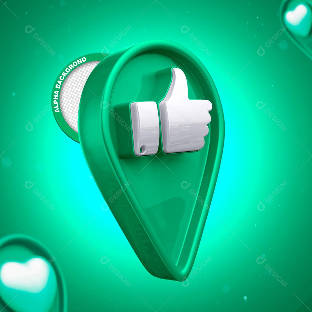 Ícone 3D Para Composição Localização Local Com Like Beleza PNG Transparente
