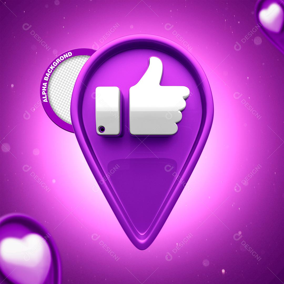 Ícone 3D Para Composição Localização Local Com Like Beleza PNG Transparente
