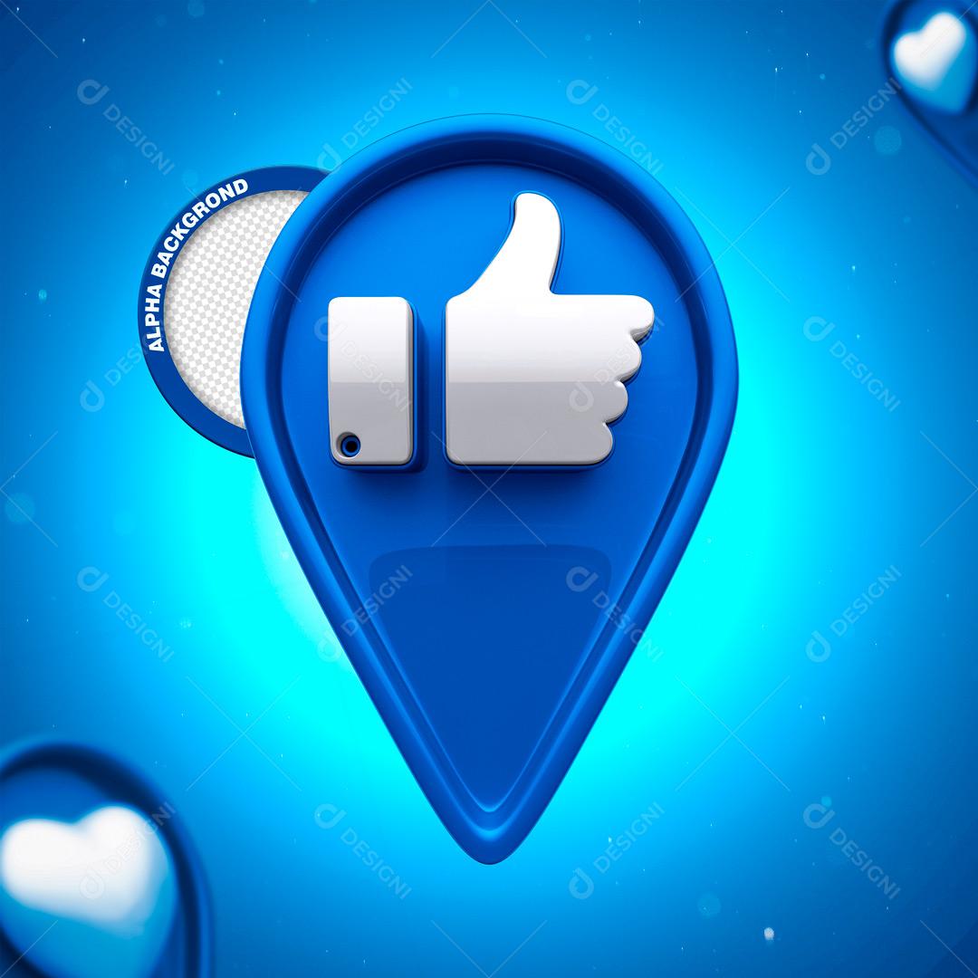 Ícone 3D Para Composição Localização Local Com Like Beleza PNG Transparente