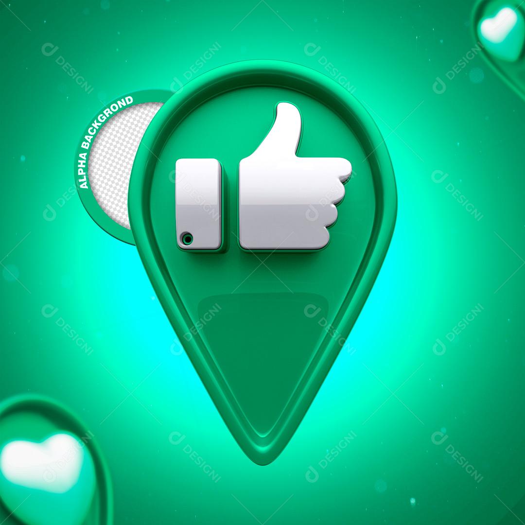 Ícone 3D Para Composição Localização Local Com Like Beleza PNG Transparente