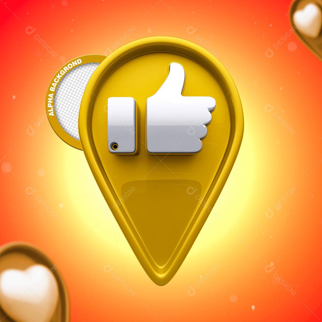 Ícone 3D Para Composição Localização Local Com Like Beleza PNG Transparente