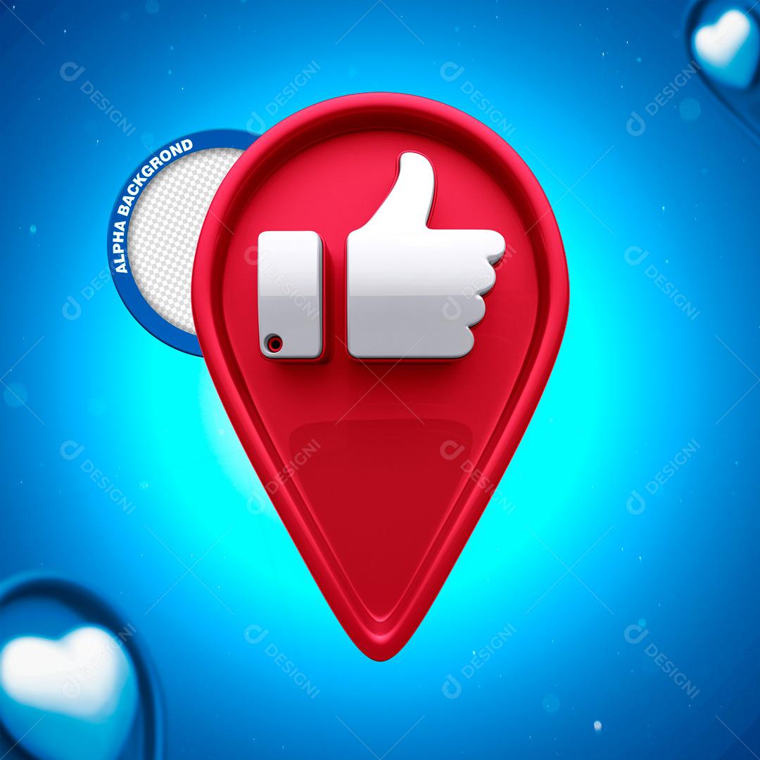 Ícone 3D Para Composição Localização Local Com Like Beleza PNG Transparente