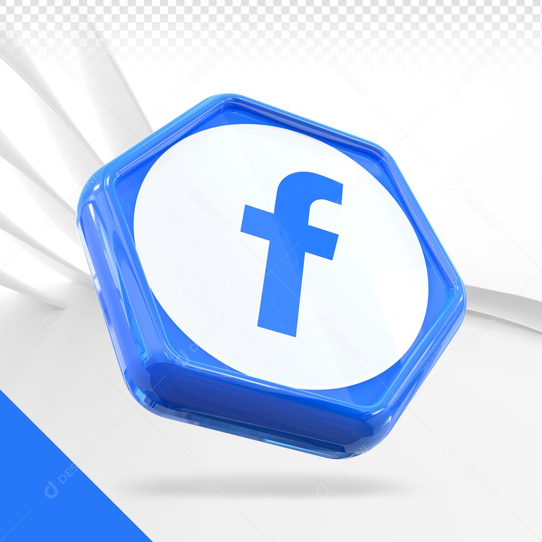 Facebook 3D Elemento Para Composição PSD