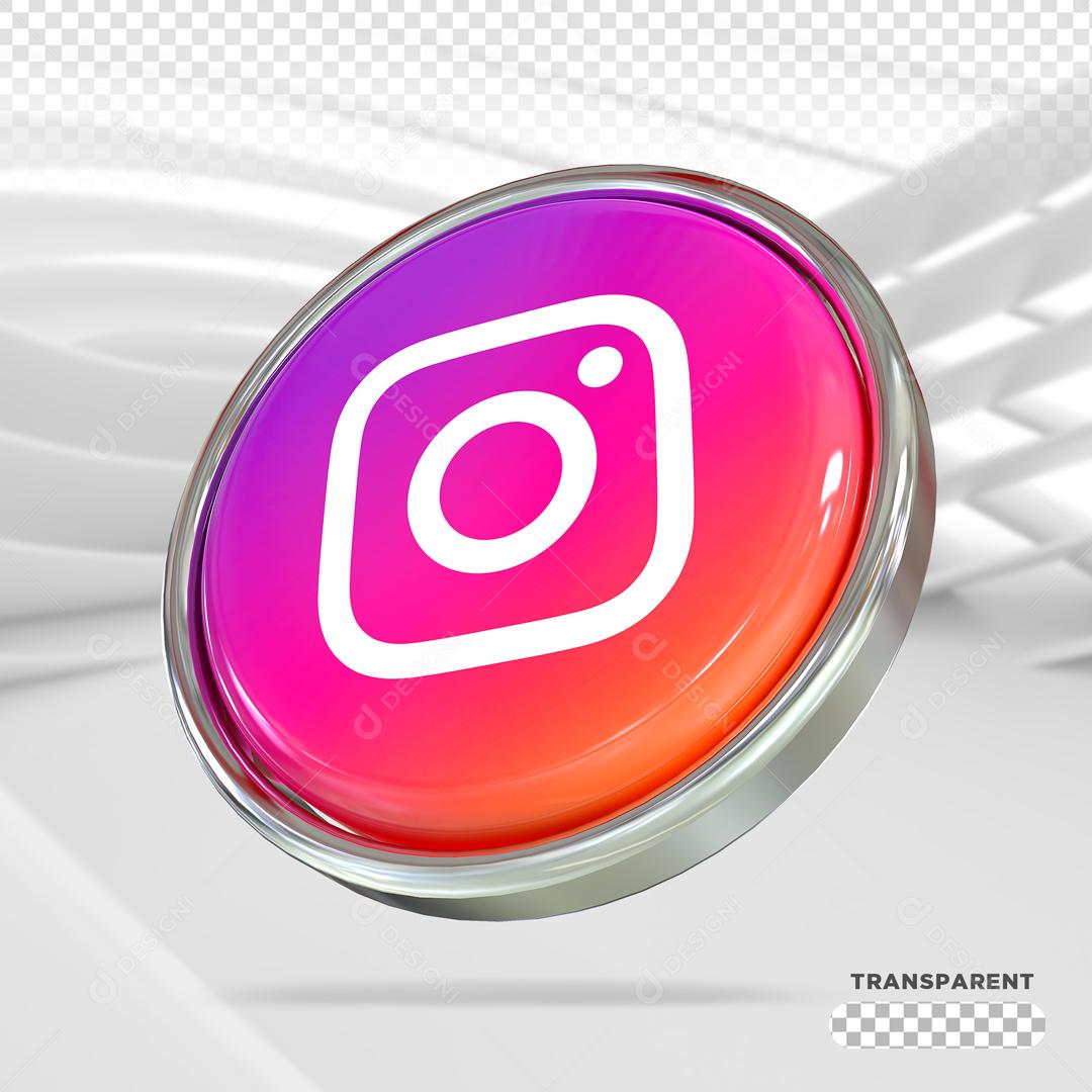 Ícone 3D Instagram Elemento Para Composição PSD