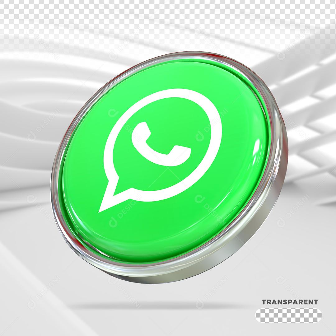 ícone 3D Whatsapp Elemento Para Composição PSD