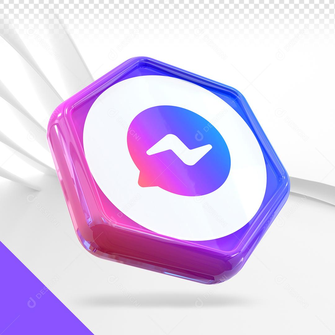 Messenger 3D Elemento Para Composição PSD
