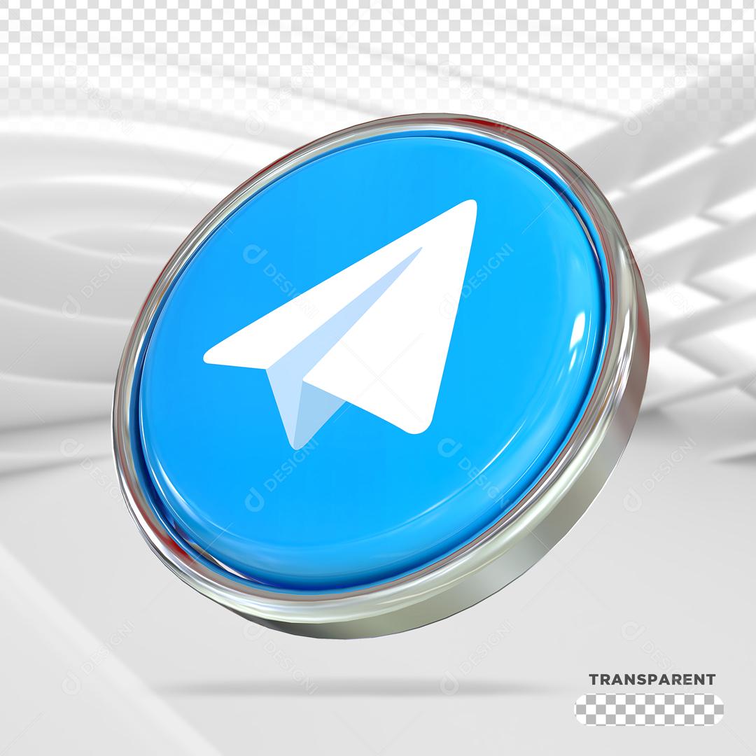 Ícone 3d Telegram Elemento Para Composição PSD