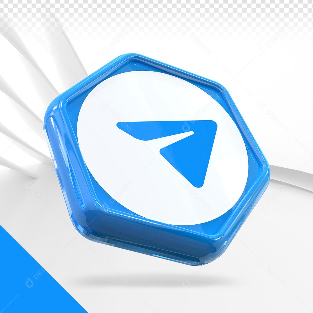 Telegram 3D Elemento Para Composição PSD