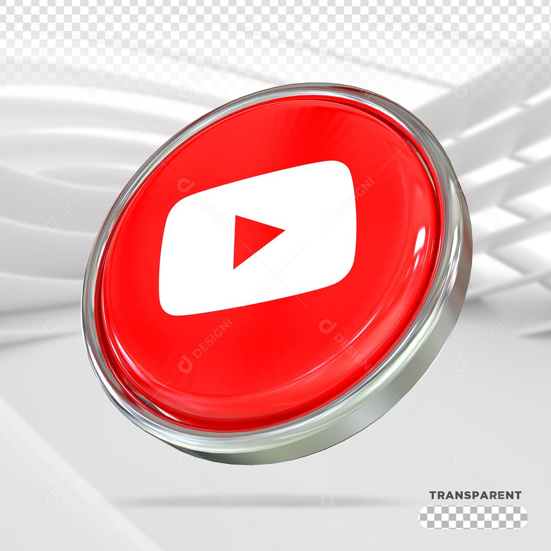 Ícone 3D Youtube Elemento Para Composição PSD
