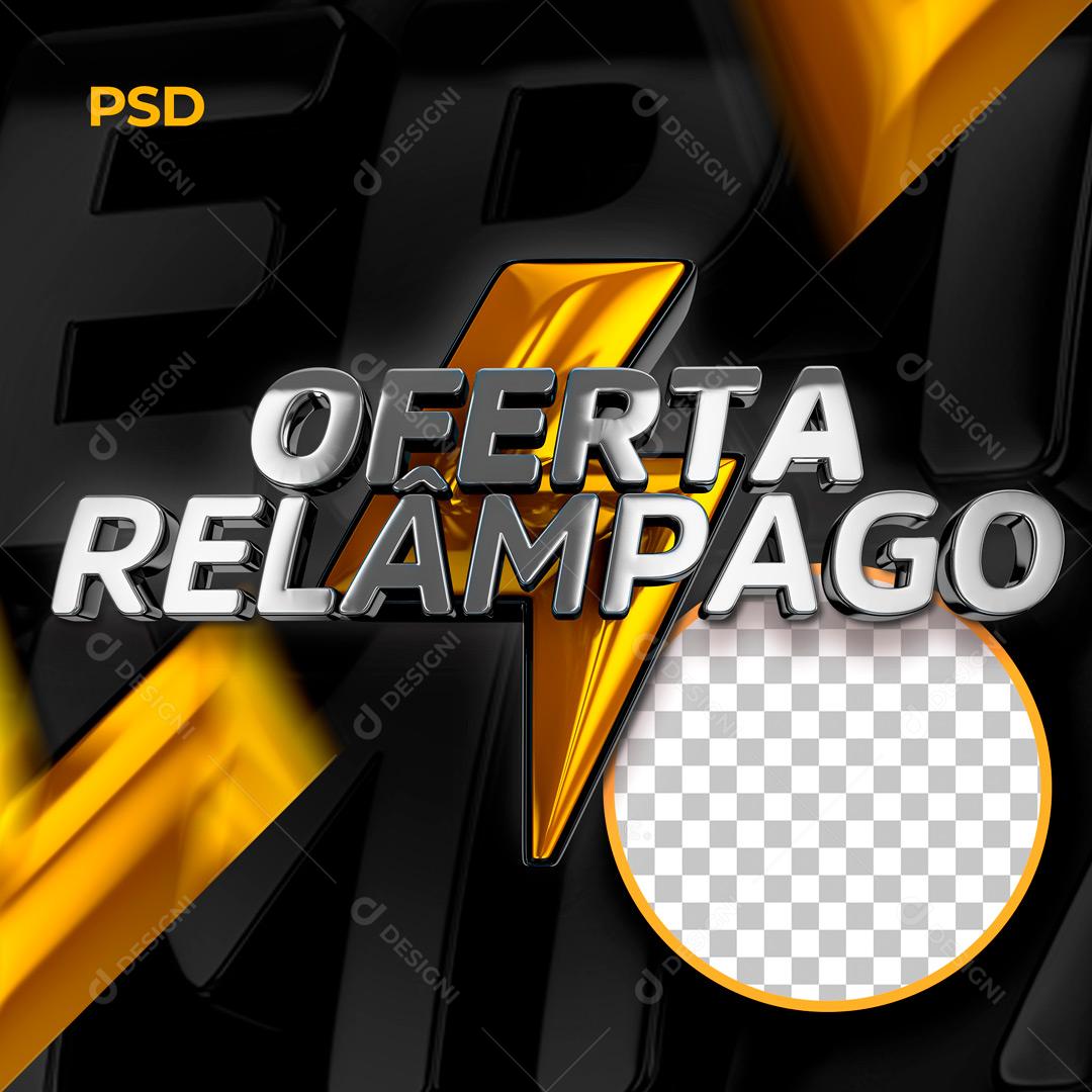 Selo 3D Para Composição Ofertas Relâmpago PSD Editável