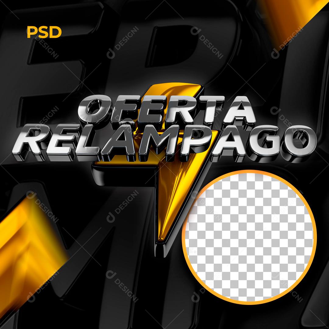Selo 3D Para Composição Ofertas Relâmpago PSD Editável