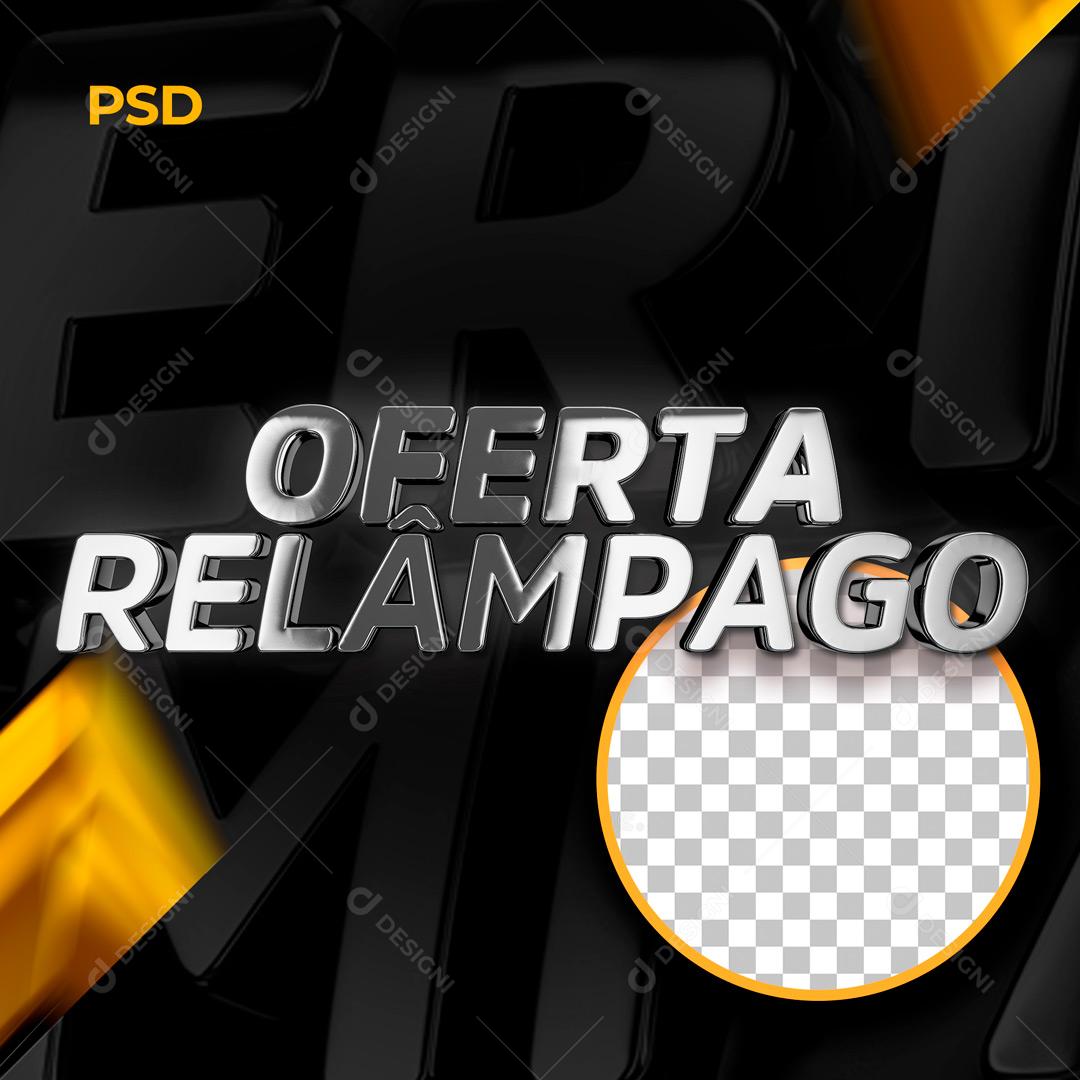 Selo 3D Para Composição Ofertas Relâmpago PSD Editável
