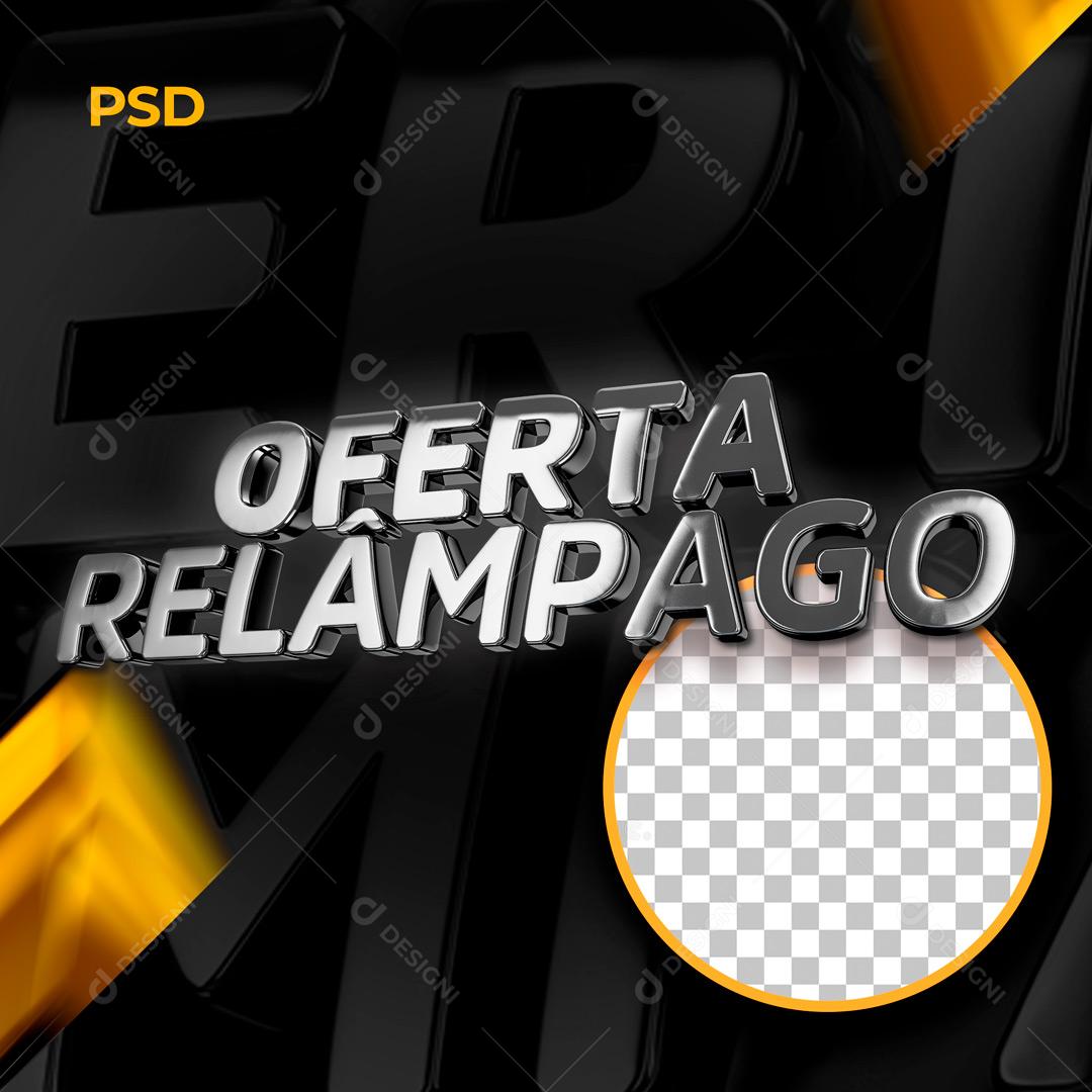 Selo 3D Para Composição Ofertas Relâmpago PSD Editável