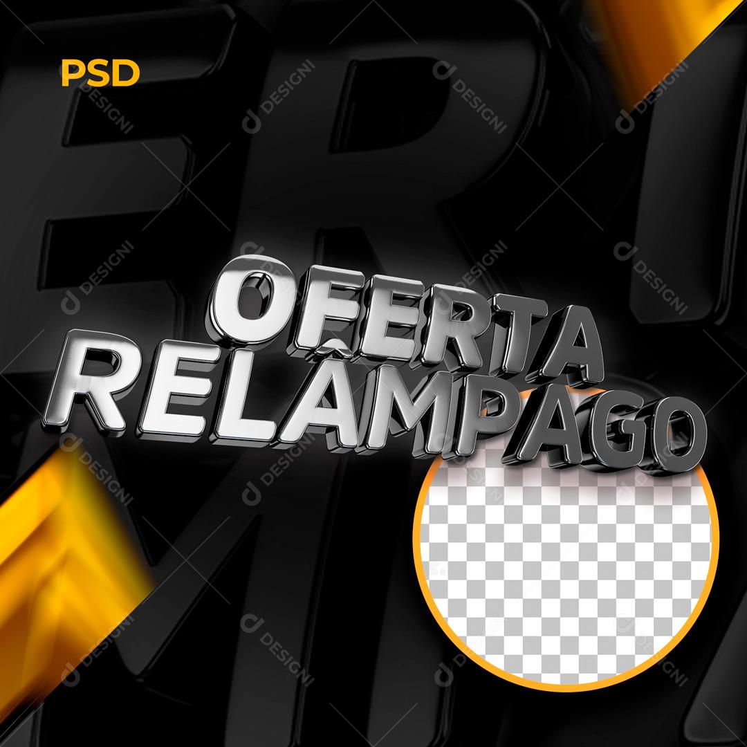 Selo 3D Para Composição Ofertas Relâmpago PSD Editável