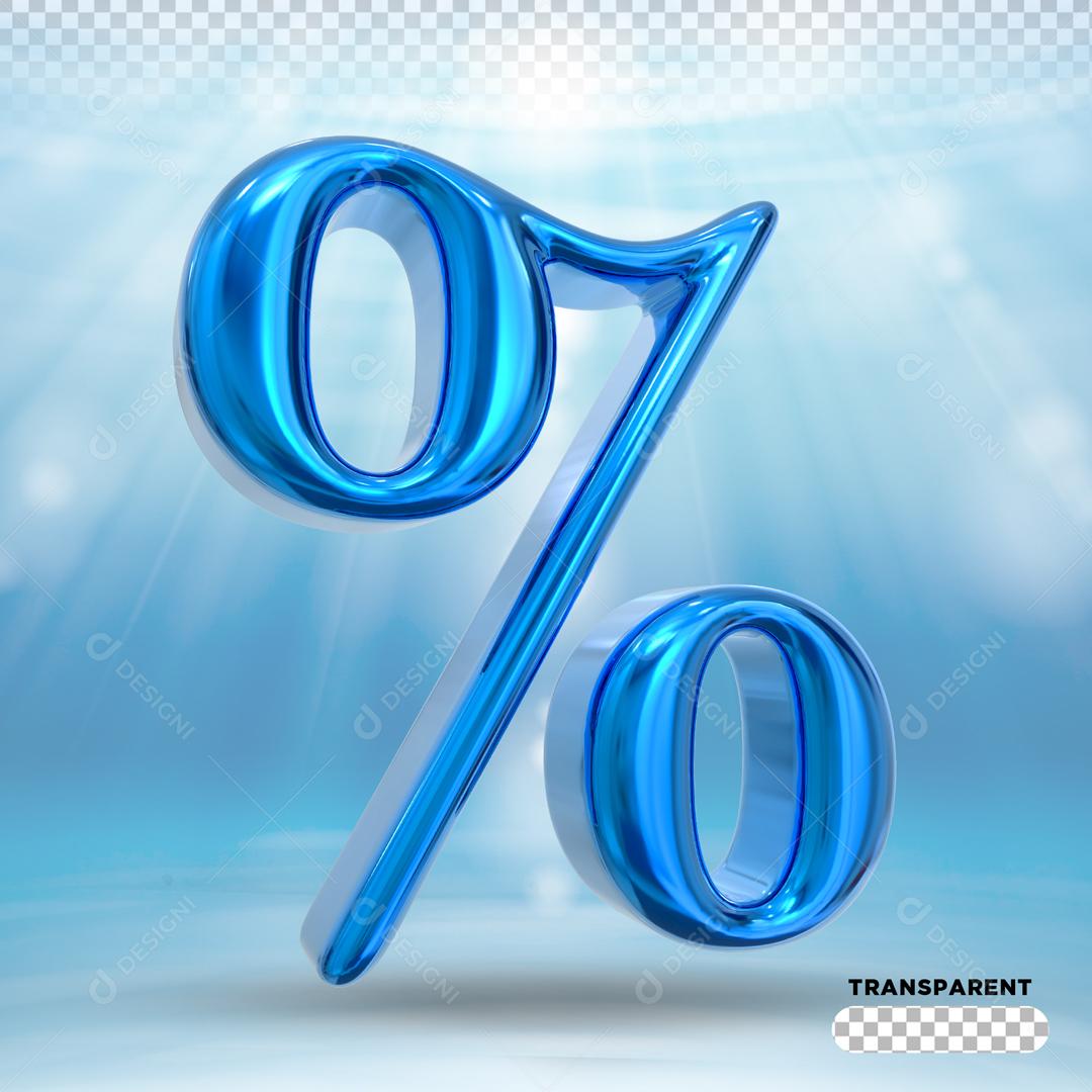 Porcentagem Azul 3D Para Composição PSD
