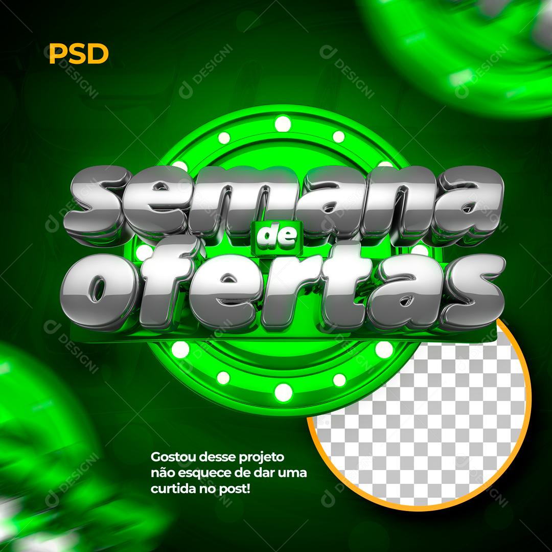 Selo 3D Para Composição Semana De Ofertas PSD Editável