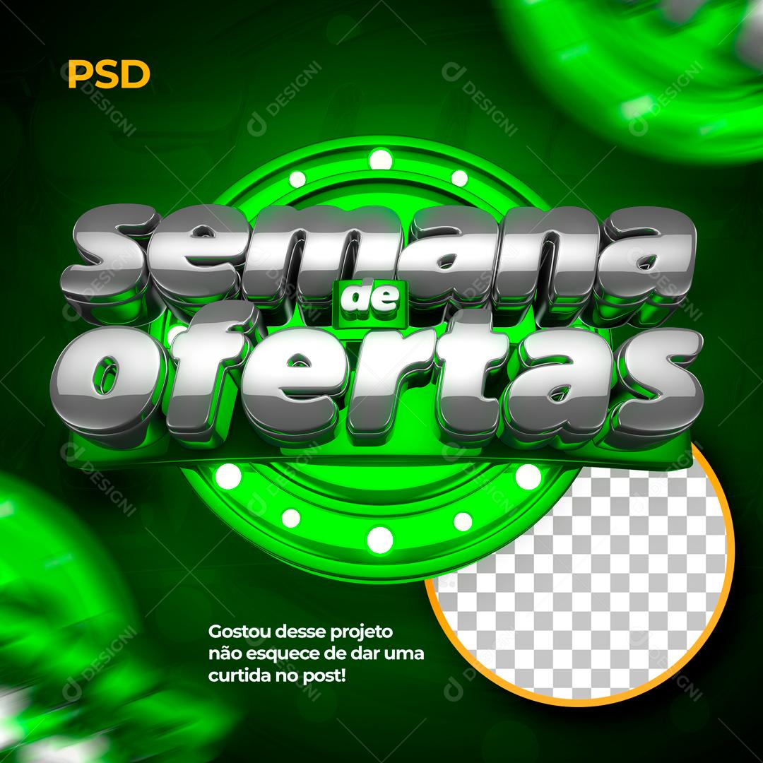 Selo 3D Para Composição Semana De Ofertas PSD Editável