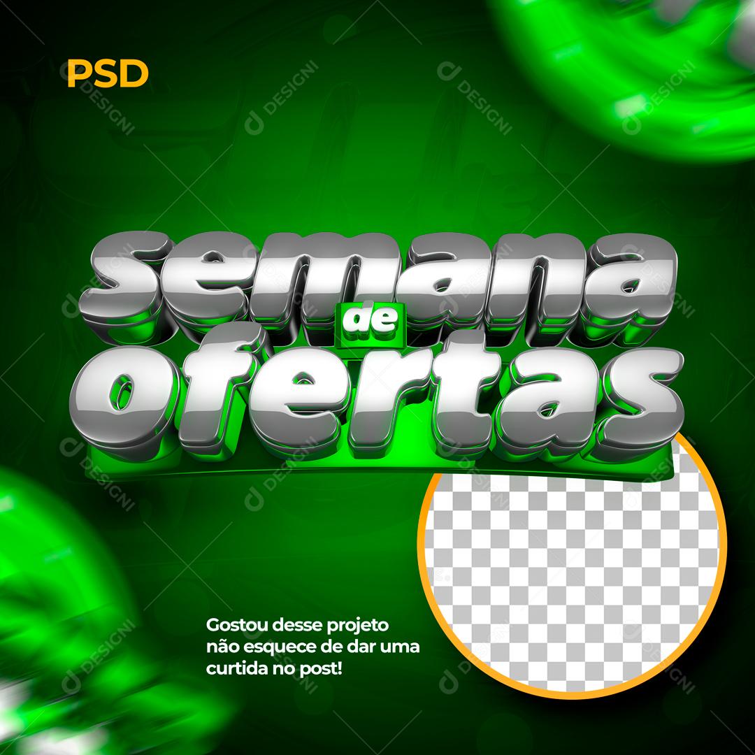 Selo 3D Para Composição Semana De Ofertas PSD Editável