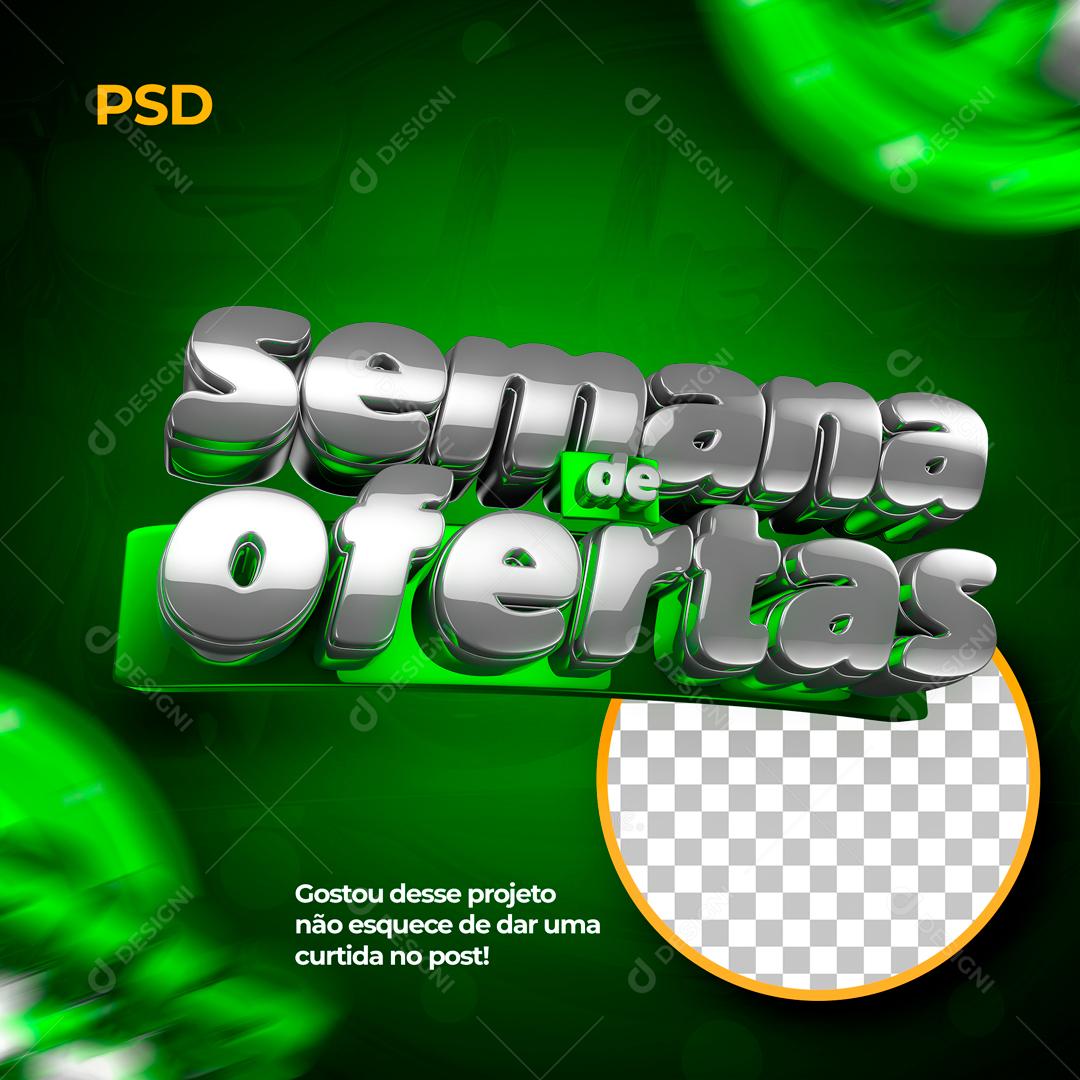 Selo 3D Para Composição Semana De Ofertas PSD Editável