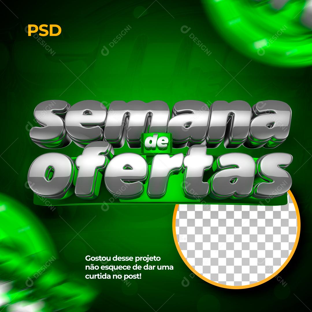 Selo 3D Para Composição Semana De Ofertas PSD Editável