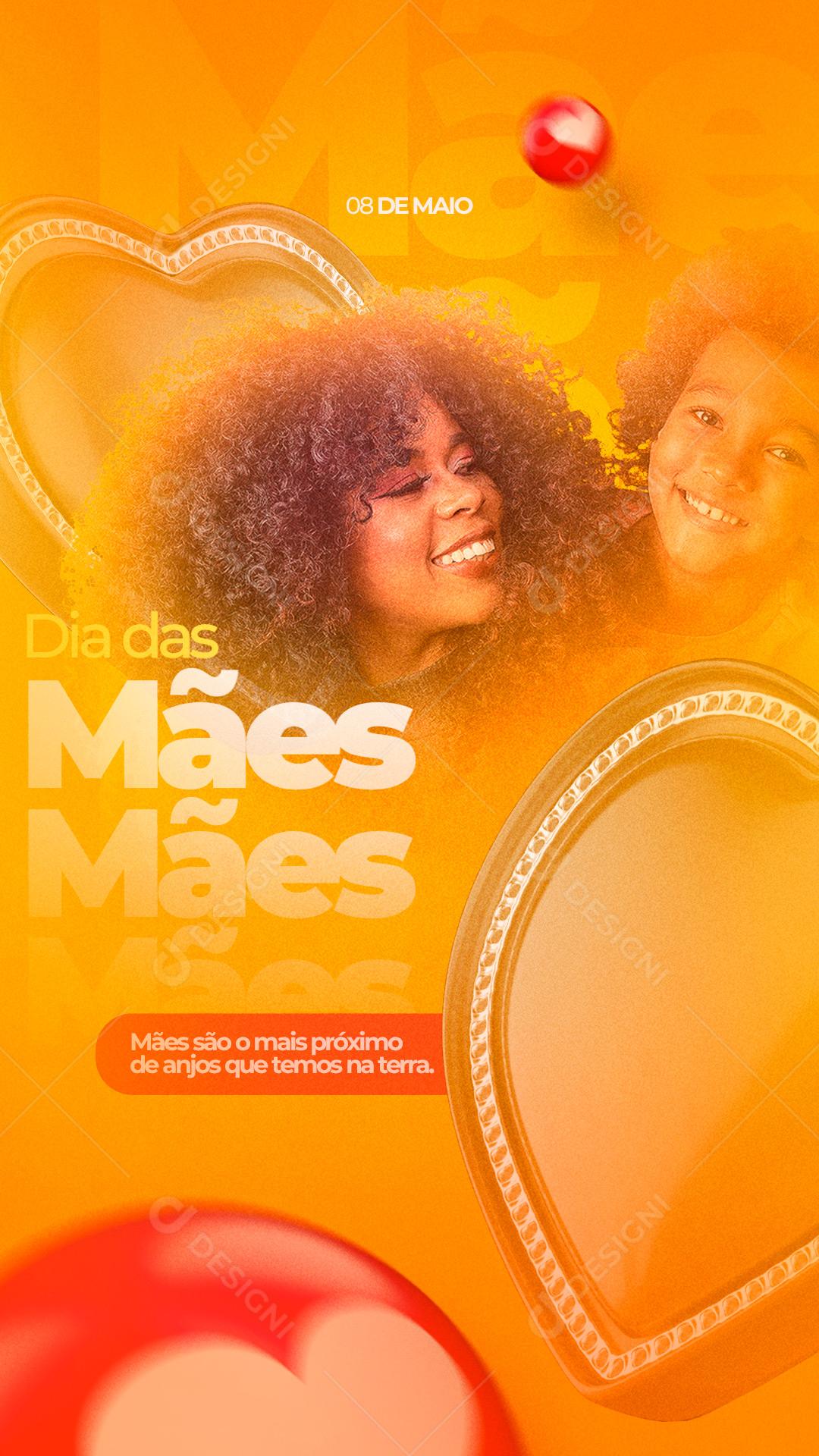 Story Mães são o mais próximos de Anjos Dia Das Mães Social Media PSD Editável