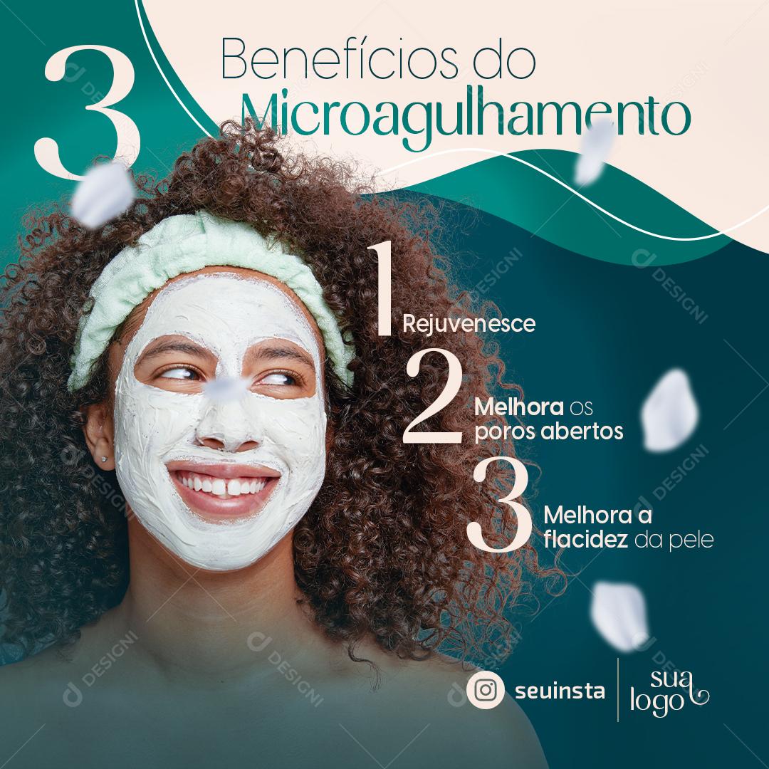 Social Media Benefícios do Microagulhamento Clínica PSD Editável