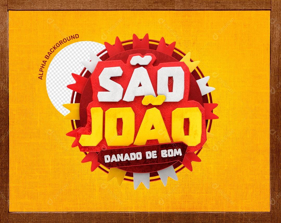 Selo 3D Para Composição São João PSD Editável