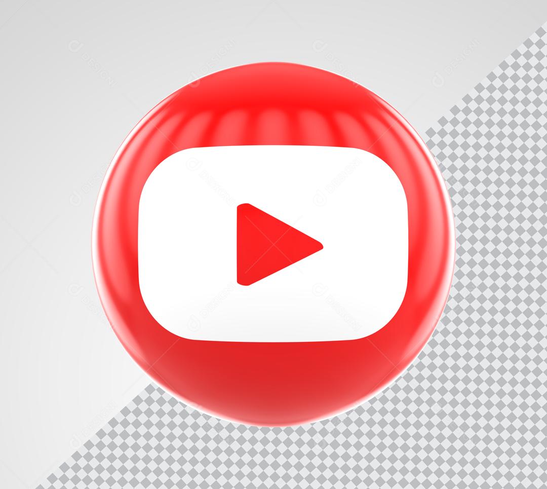 Elemento 3D Youtube Para Composição PSD