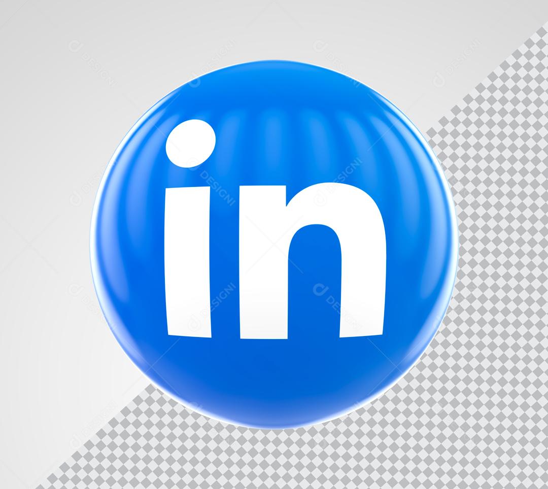 Elemento 3D Linkedin Para Composição PSD